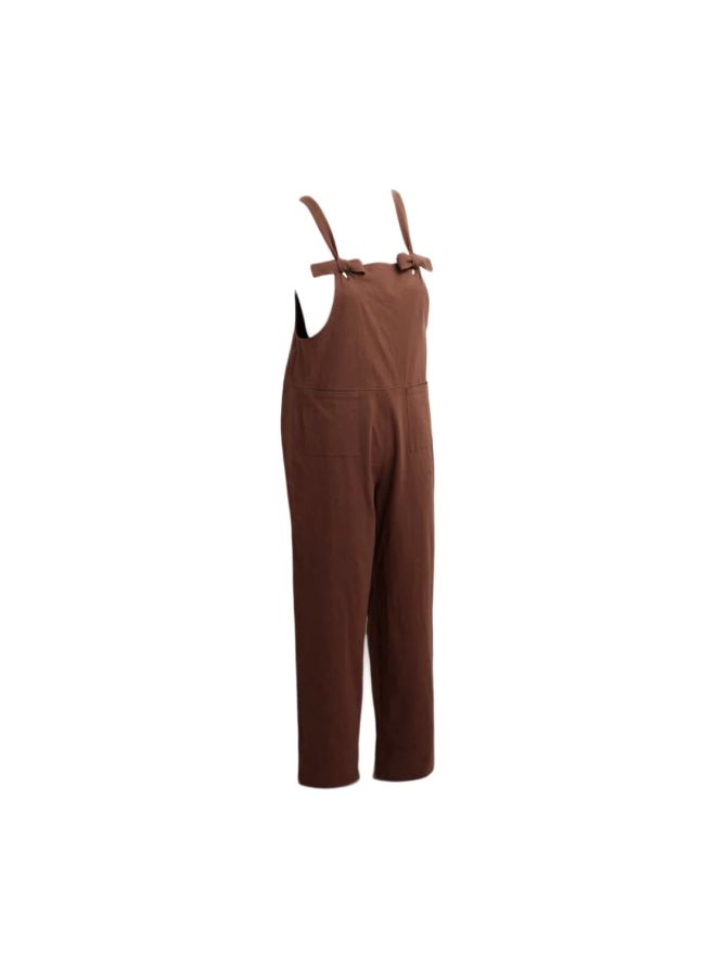 Casual Sleeveless Jumpsuit Khaki  - Image 3