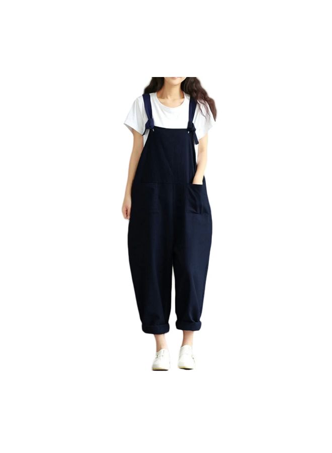 Casual Sleeveless Jumpsuit Dark Blue  - Image 4