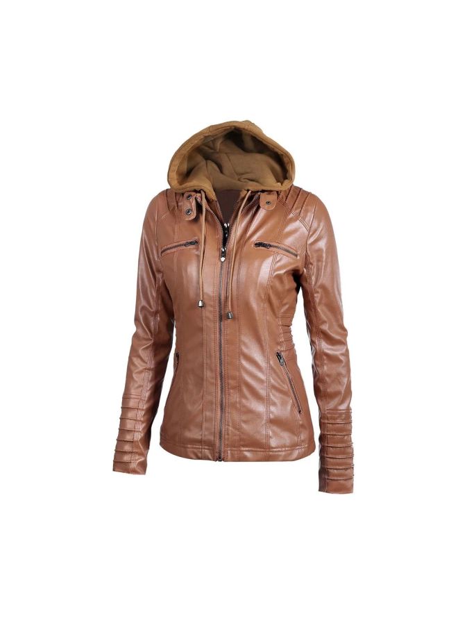 Generic - Long Sleeves Hooded Jacket Brown - Image 1