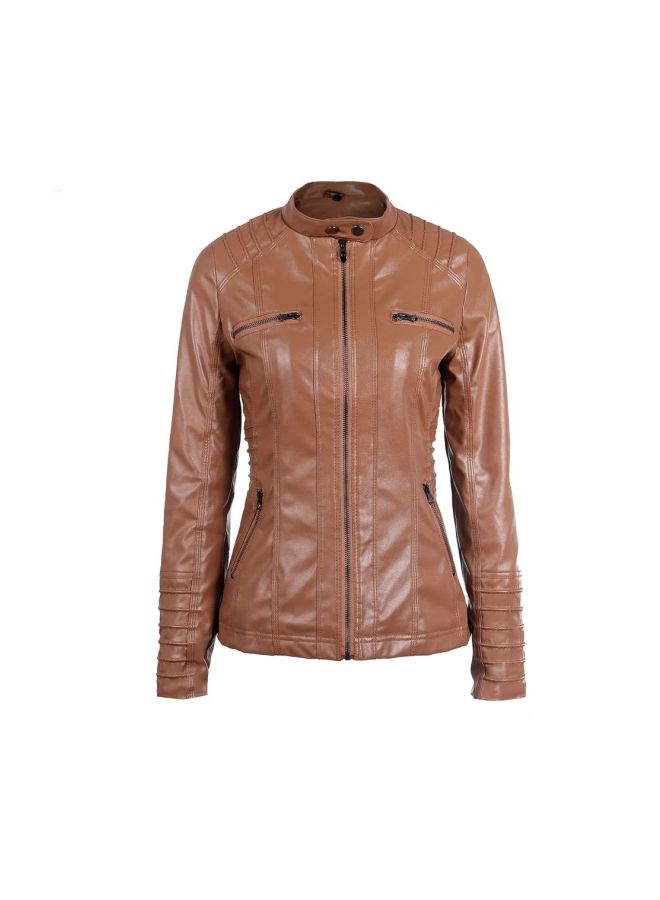 Generic - Long Sleeves Hooded Jacket Brown - Image 1