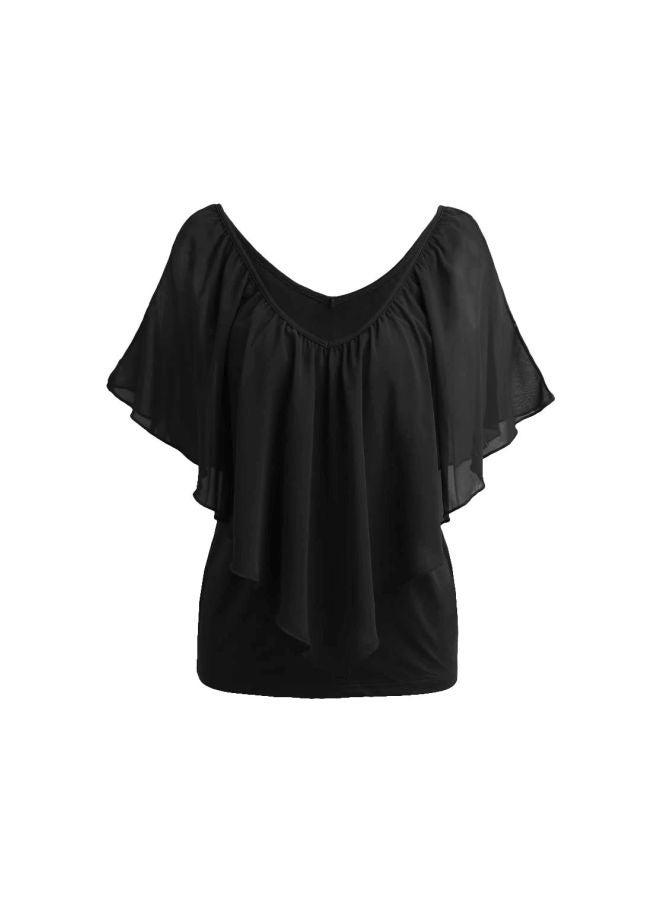 سترة قصيرة مكشوفة الكتفين أسود - Image 1