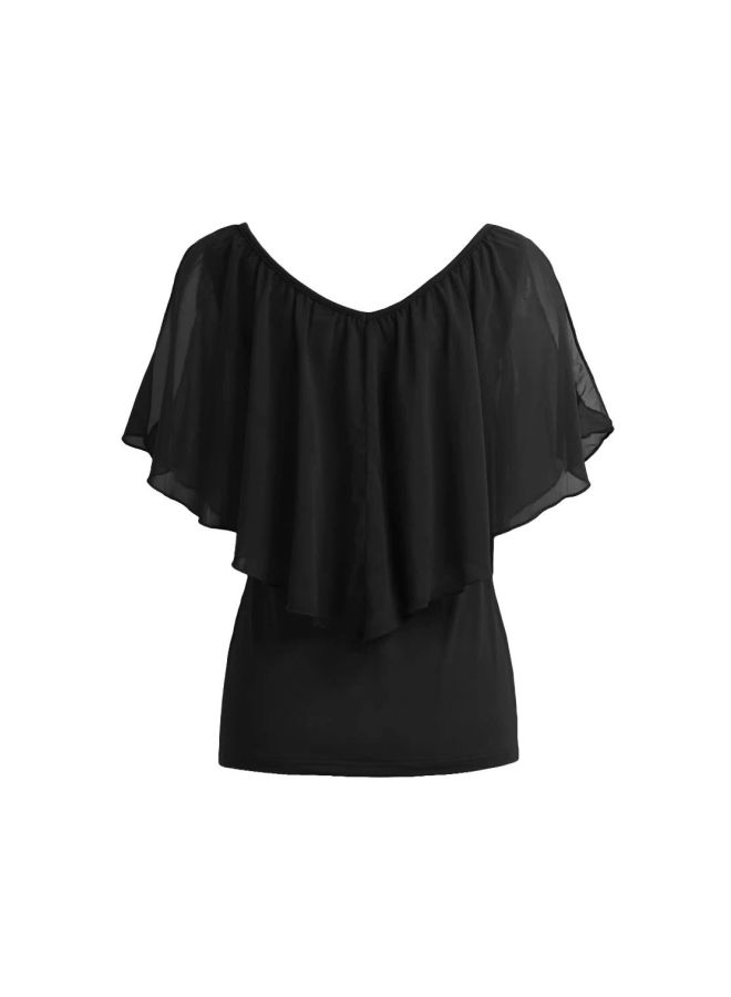 سترة قصيرة مكشوفة الكتفين أسود - Image 2