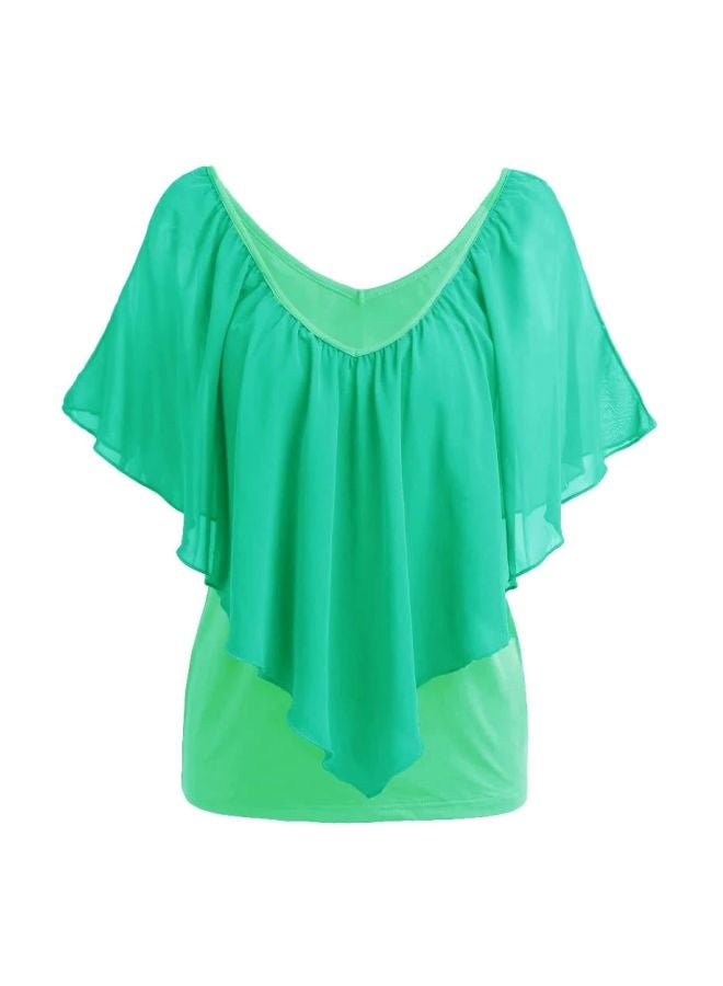 Cold Shoulder Tunic Green - Image 1