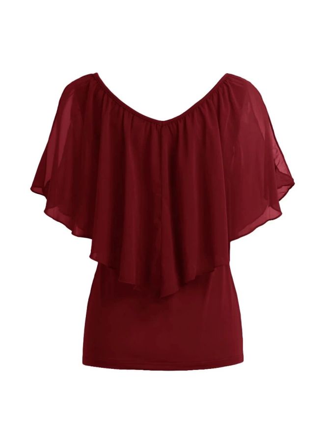 Generic - Cold Shoulder Tunic Red - Image 1