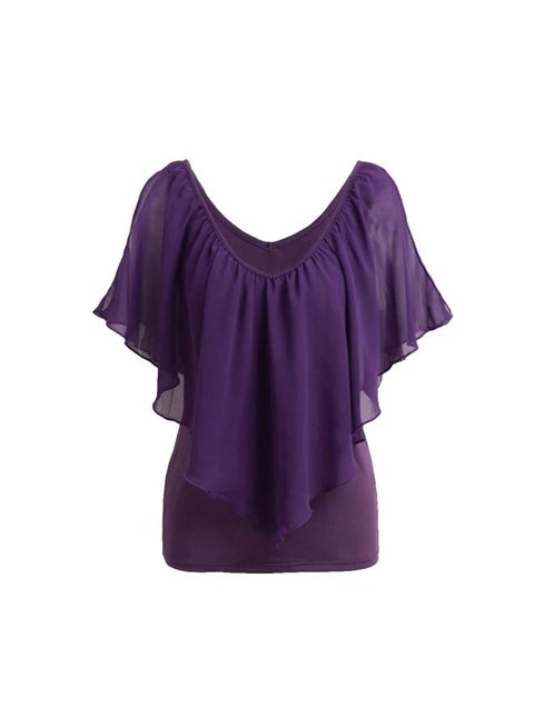 Cold Shoulder Tunic Purple