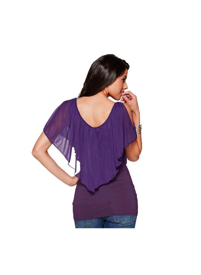 Generic - Cold Shoulder Tunic Purple - Image 1