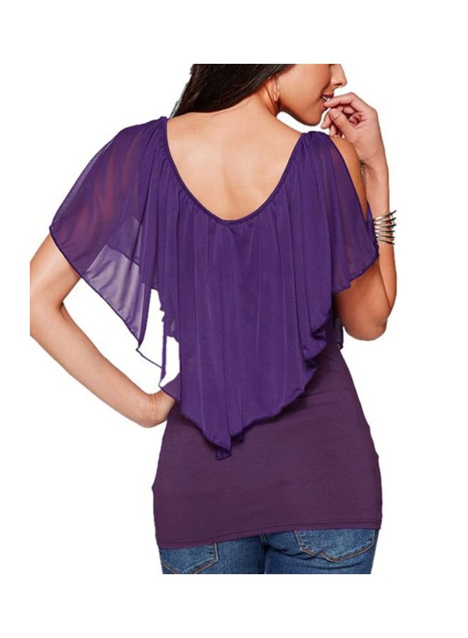 Generic - Cold Shoulder Tunic Purple - Image 1
