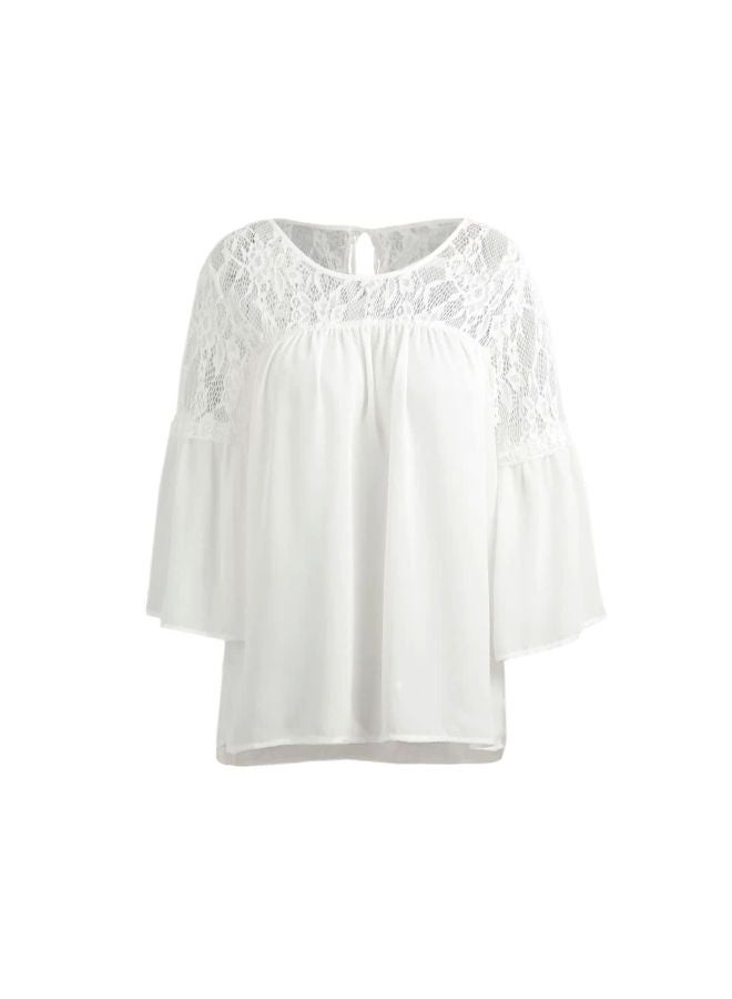 Lace Splicing Tunic White - Image 1