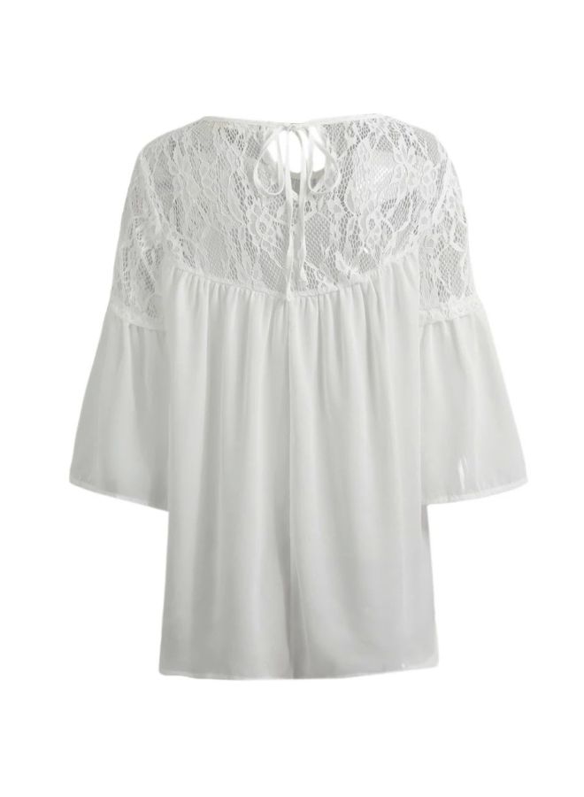 Lace Splicing Tunic White - Image 2