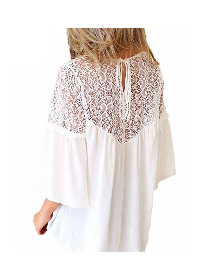 Lace Splicing Tunic White - Image 3