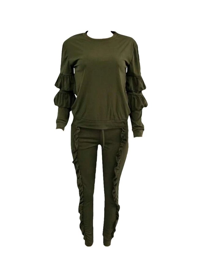 2-Piece Top And Long Pant Set Dark Green - v1555322589/N22334093V_2