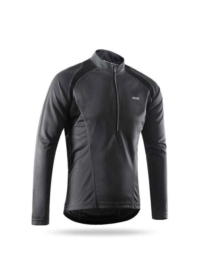 Long Sleeves Cycling Jersey Black - Image 3