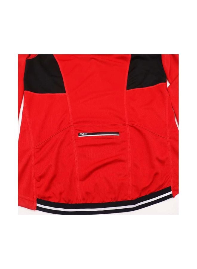 Long Sleeves Cycling Jersey Red - Image 4