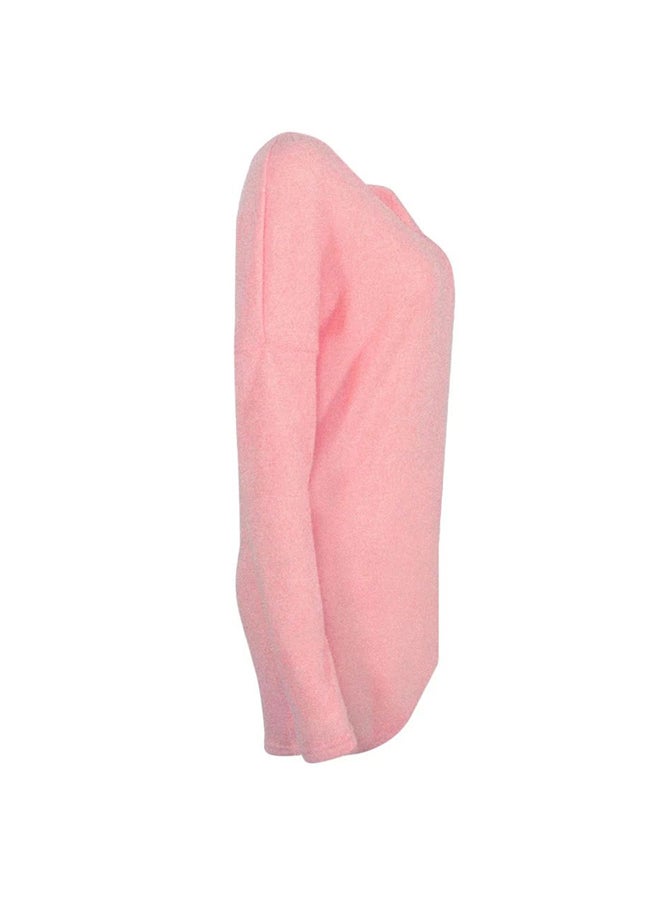 V-Neck Knitted Sweater Pink - Image 3