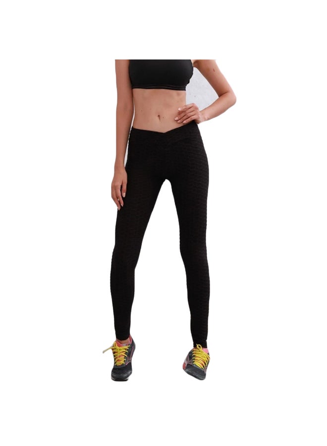 Solid Stretch Yoga Pants Black  - Image 1