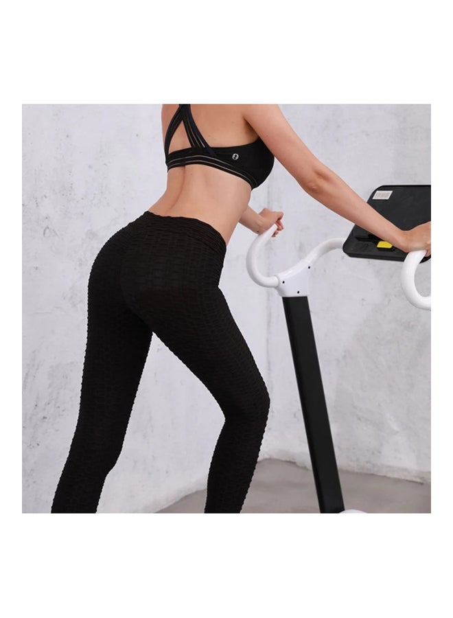 Solid Stretch Yoga Pants Black  - Image 3