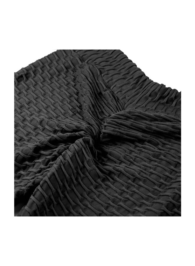 Solid Stretch Yoga Pants Black  - Image 4