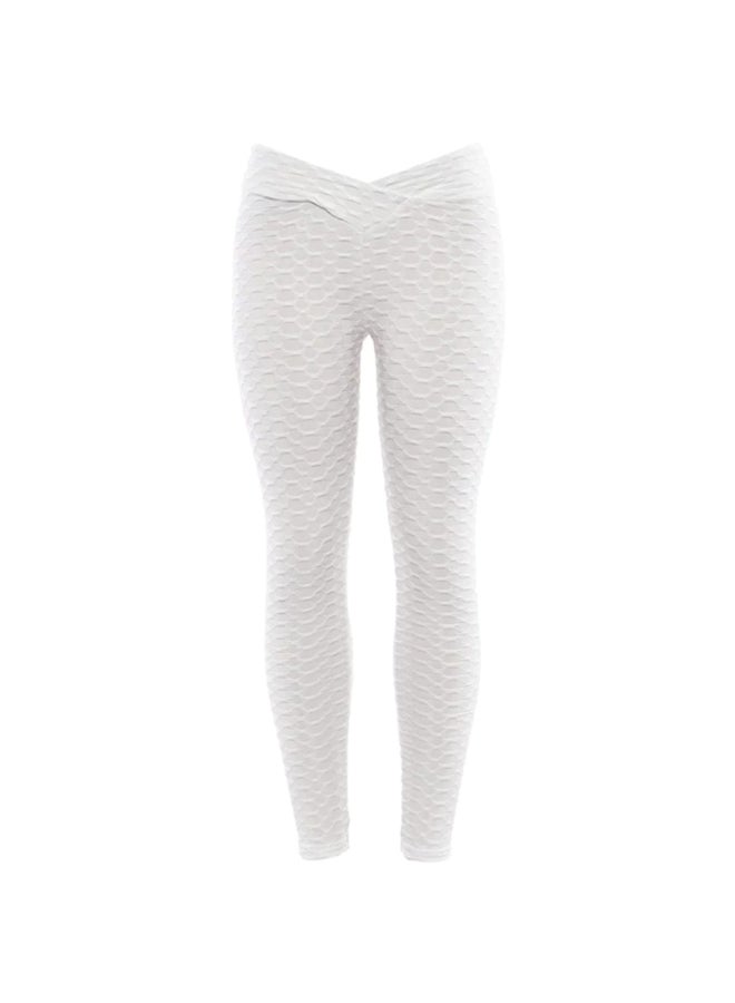 Solid Stretch Yoga Pants White  - Image 1
