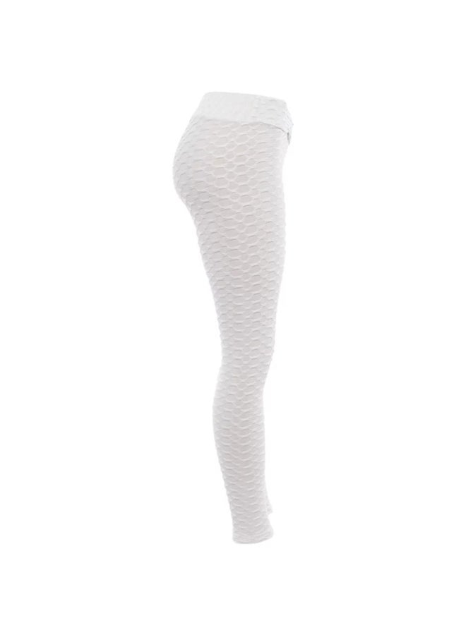 Solid Stretch Yoga Pants White  - Image 3