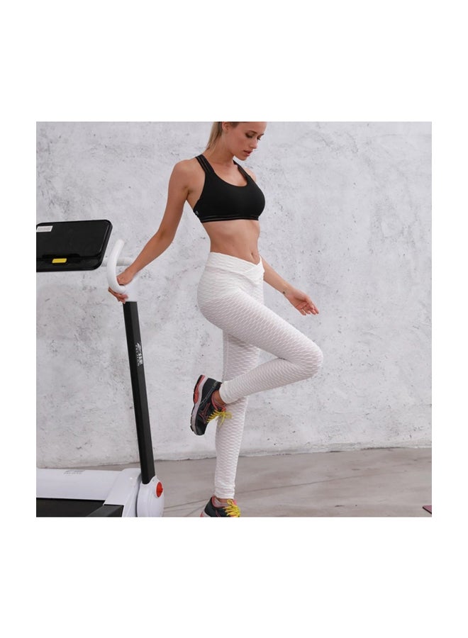 Solid Stretch Yoga Pants White  - Image 4