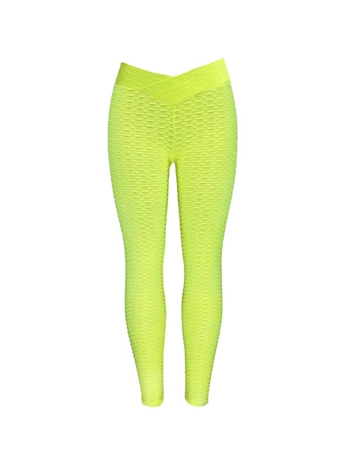 Solid Stretch Yoga Pants Yellow