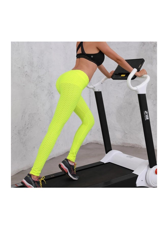 Solid Stretch Yoga Pants Yellow  - Image 3