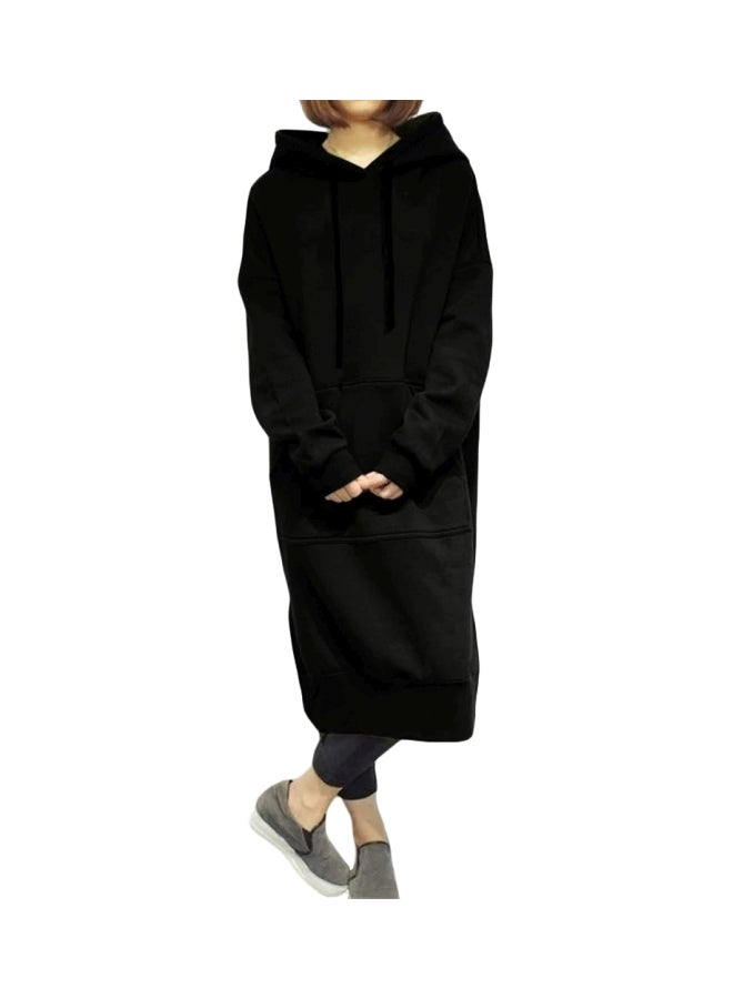 Hooded Long Sweatshirt Black  - Image 1