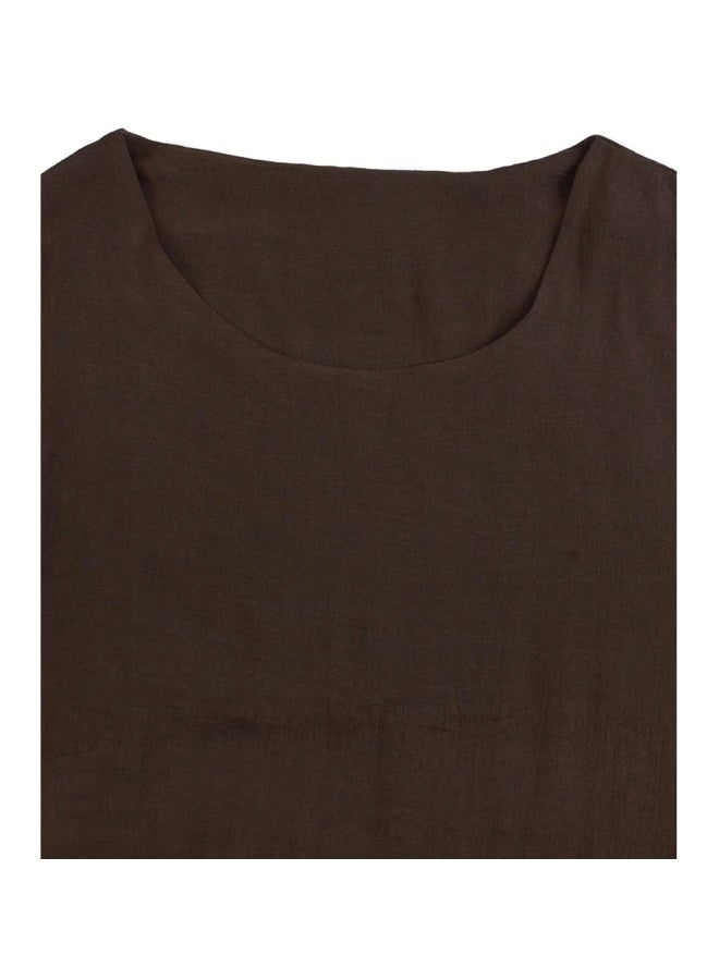 Double Layer Maxi Dress Coffee  - Image 3