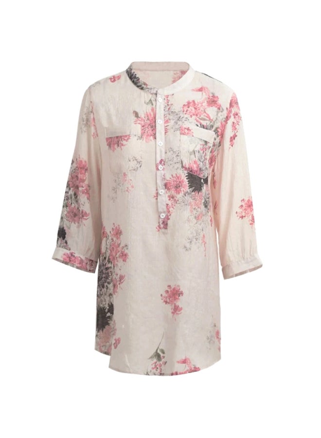 Floral Printed Tunic Pink/Black/Grey - Image 1