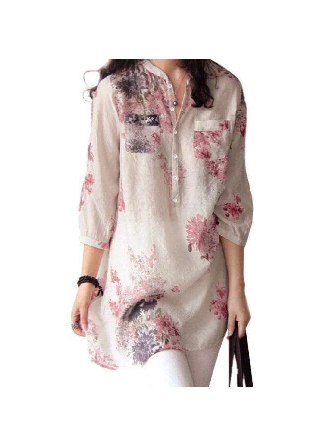 Floral Printed Tunic Pink/Black/Grey - Image 4