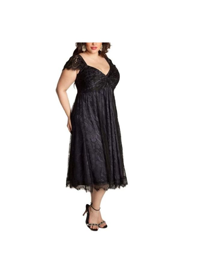 Generic Floral Lace Dress Black  - Image 3