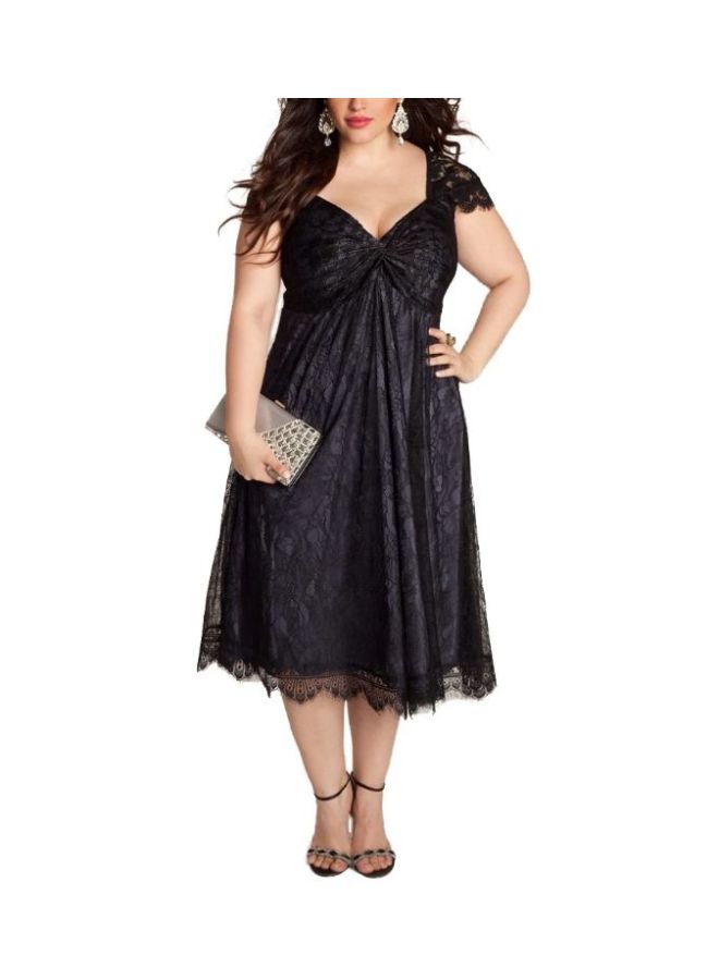 Generic Floral Lace Dress Black  - Image 4