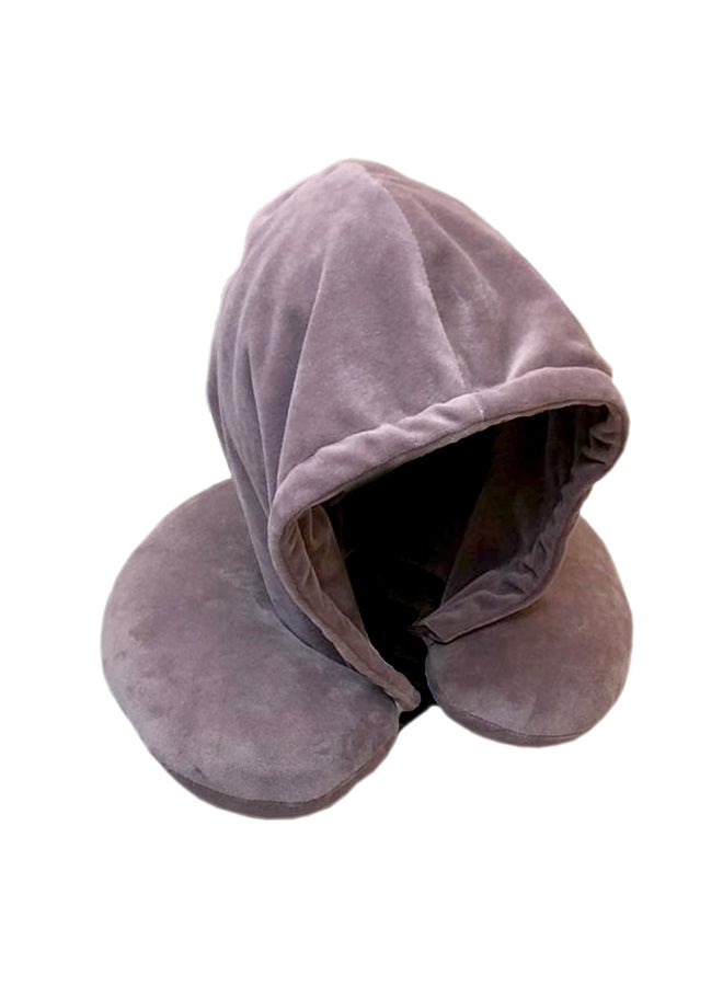 U-Shaped Travel Pillow With Hood foam Mauve 25x25x10cm