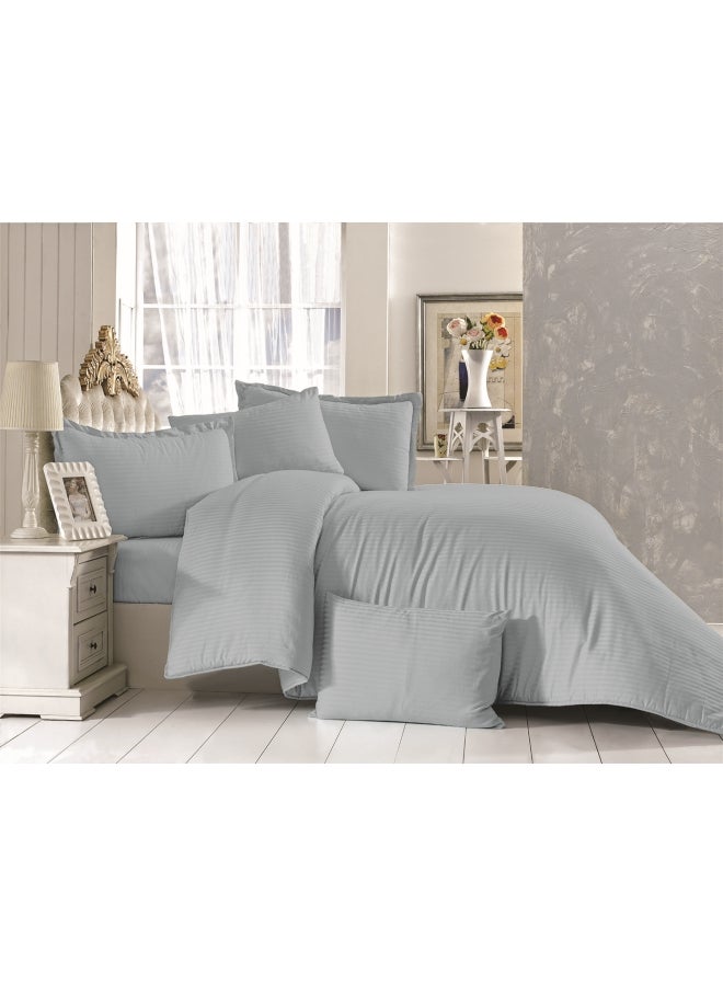 REGAL IN HOUSE 4-Piece Duvet Cover Set Cotton Grey 