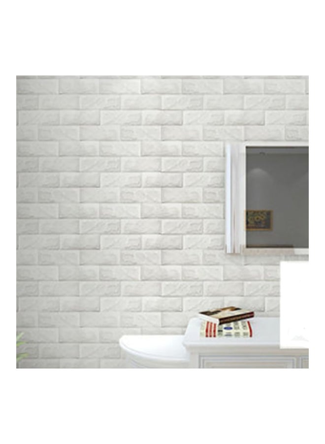 Sharpdo 3D Brick Pattern Wall Decoration White 60x60cm - Image 2