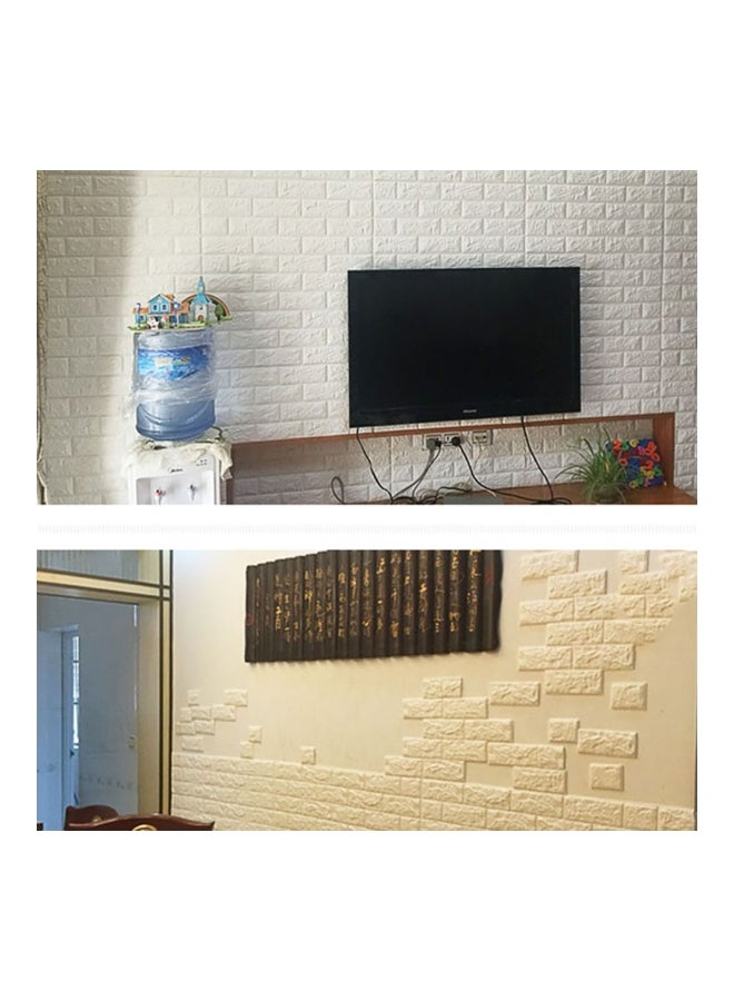 Sharpdo 3D Brick Pattern Wall Decoration White 60x60cm - Image 3