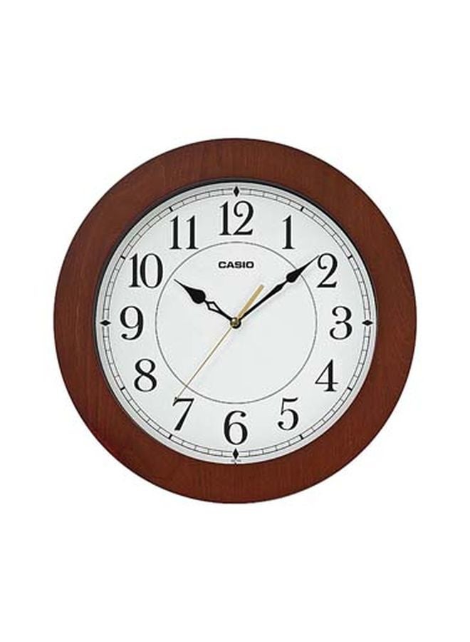 CASIO Round Shaped Analog Wall Clock Brown/White/Black 35.6 x 3cm - Image 1