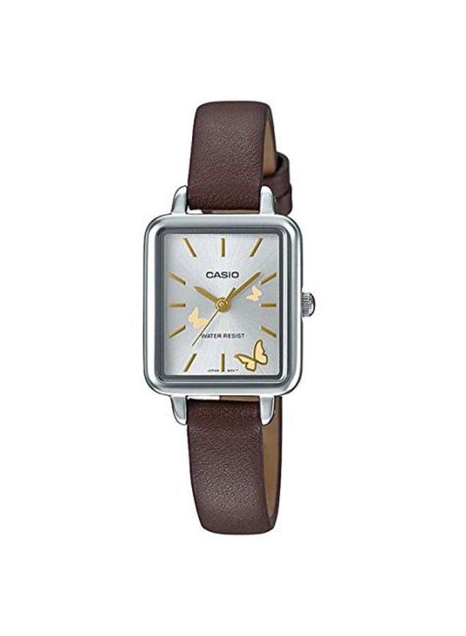 CASIO Women's Enticer Leather Analog Watch LTP-E147L-5ADF - 22 mm - Brown