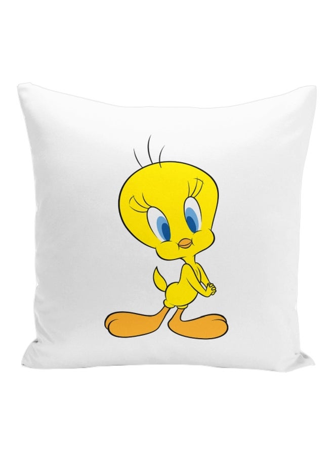 Tweety Cute Character Printed Decorative Pillow White/Yellow/Beige 16x16inch - Image 1
