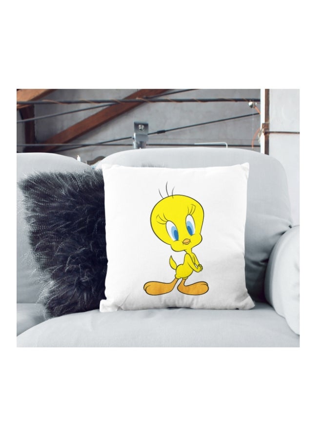 Tweety Cute Character Printed Decorative Pillow White/Yellow/Beige 16x16inch - Image 2