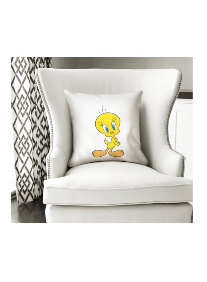 Tweety Cute Character Printed Decorative Pillow White/Yellow/Beige 16x16inch - Image 3