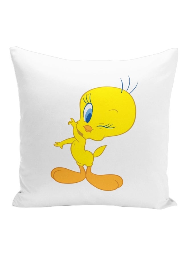 Tweety Cute Character Printed Polyester Pillow White/Yellow/Beige 16x16cm - Image 1