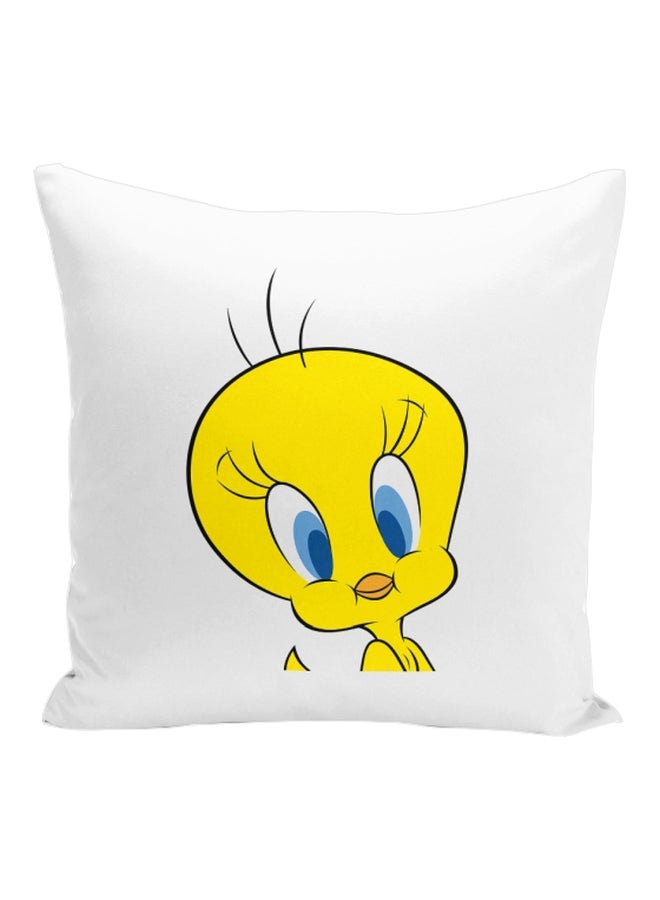 Tweety Cute Character Printed Decorative Pillow White/Yellow/Beige 16x16inch - Image 1