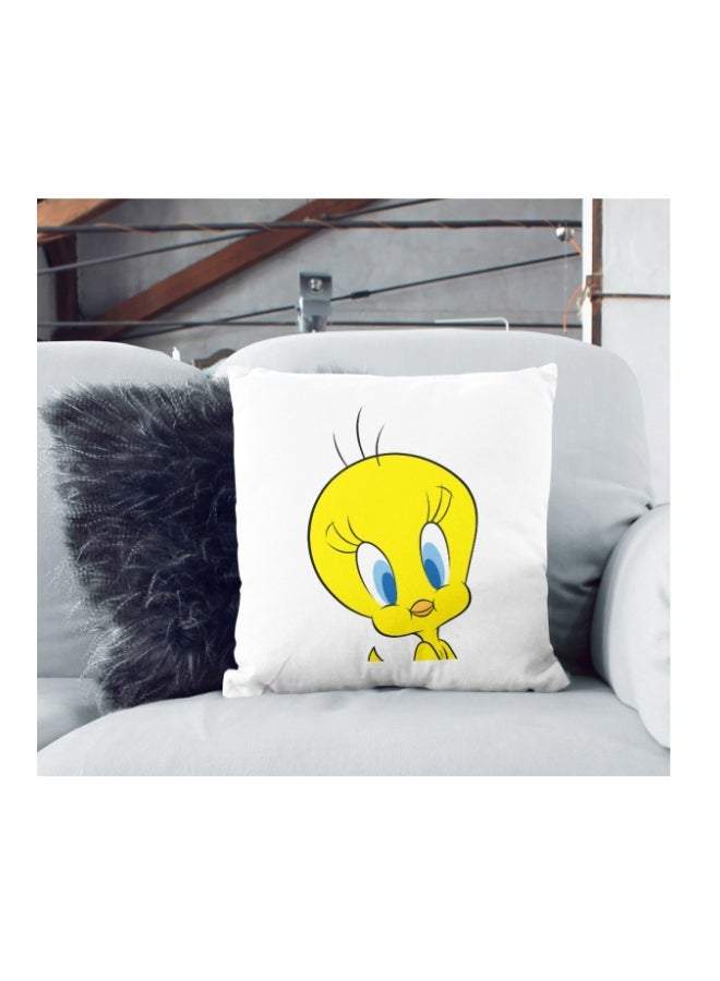 Tweety Cute Character Printed Decorative Pillow White/Yellow/Beige 16x16inch - Image 2