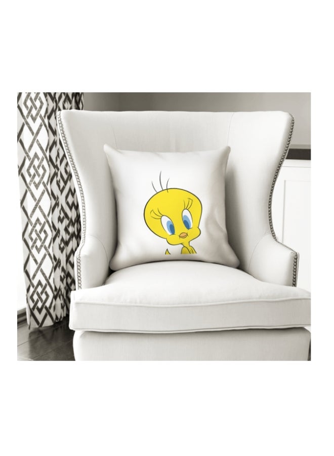 Tweety Cute Character Printed Decorative Pillow White/Yellow/Beige 16x16inch - Image 3