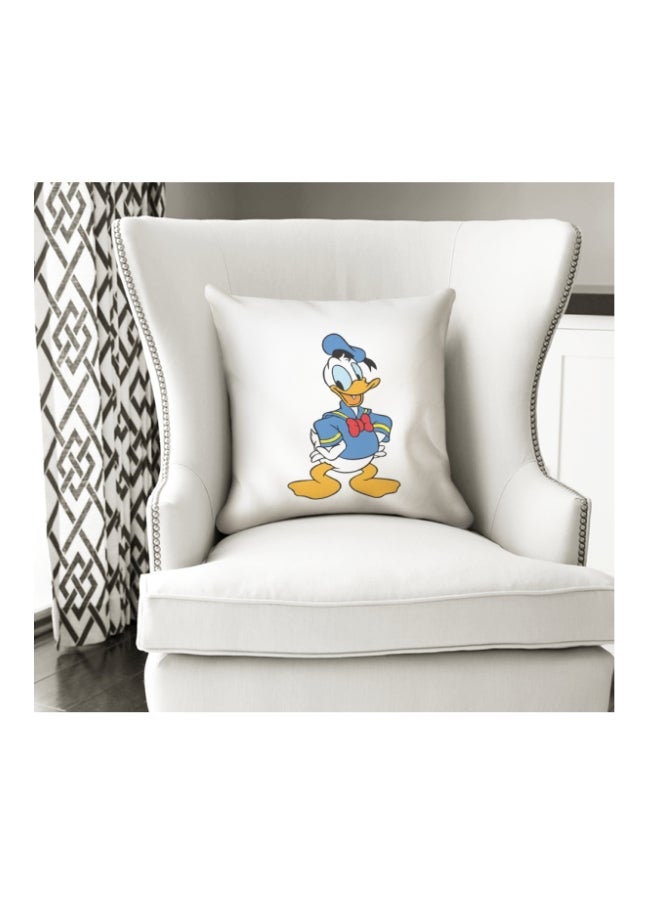 Donald Duck Printed Decorative Pillow Blue/Orange/White 16x16inch - Image 3