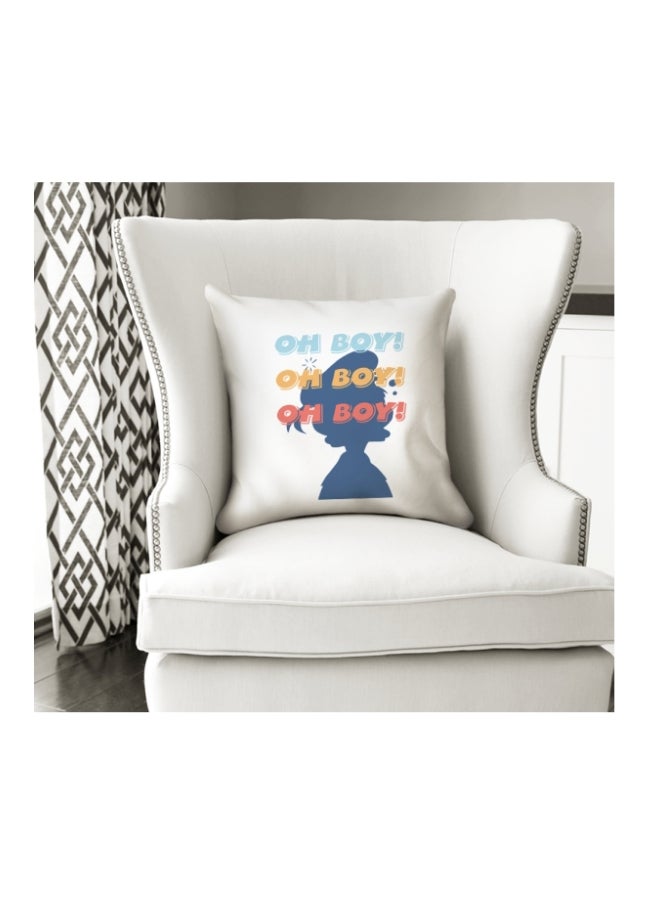Donald Duck Printed Decorative Pillow Blue/Red/White 16x16inch - Image 3