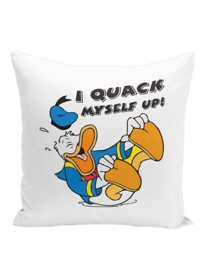 Donald Duck Printed Decorative Pillow Blue/Orange/White 16x16inch - Image 1