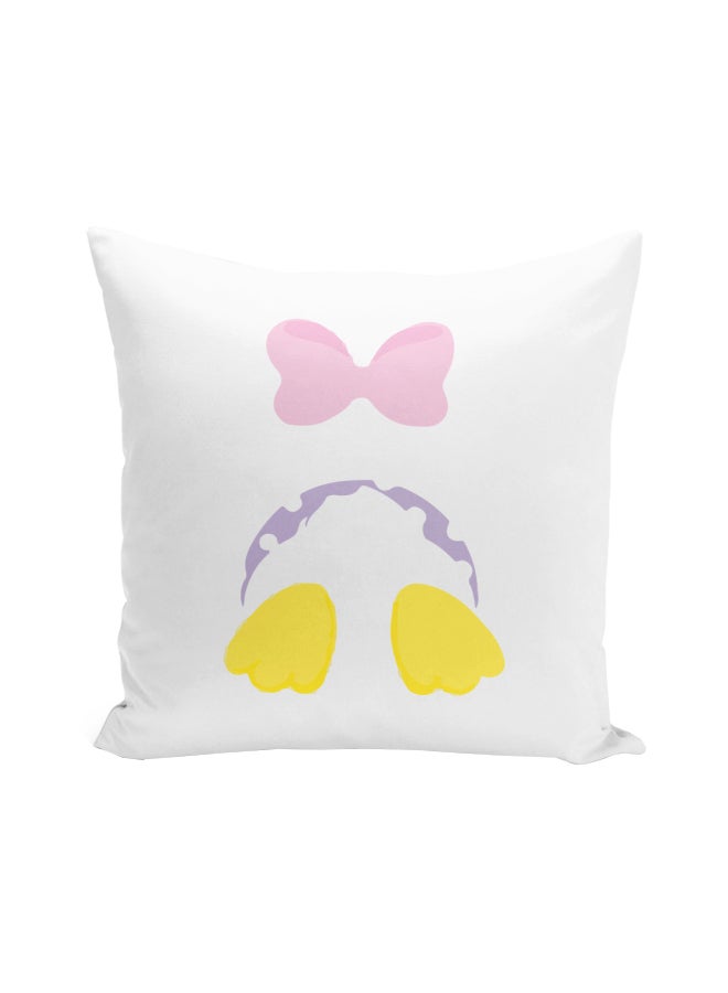 Daisy Duck Printed Decorative Pillow Pink/Yellow/White 16x16inch - Image 1