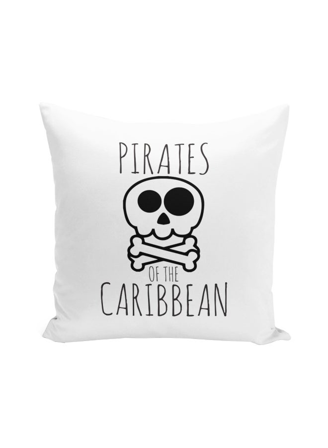 وسادة زينة مطبوع عليها عبارة من سلسلة أفلام "Pirates of the Caribbean" أسود/ أبيض 16x16بوصة - Image 1